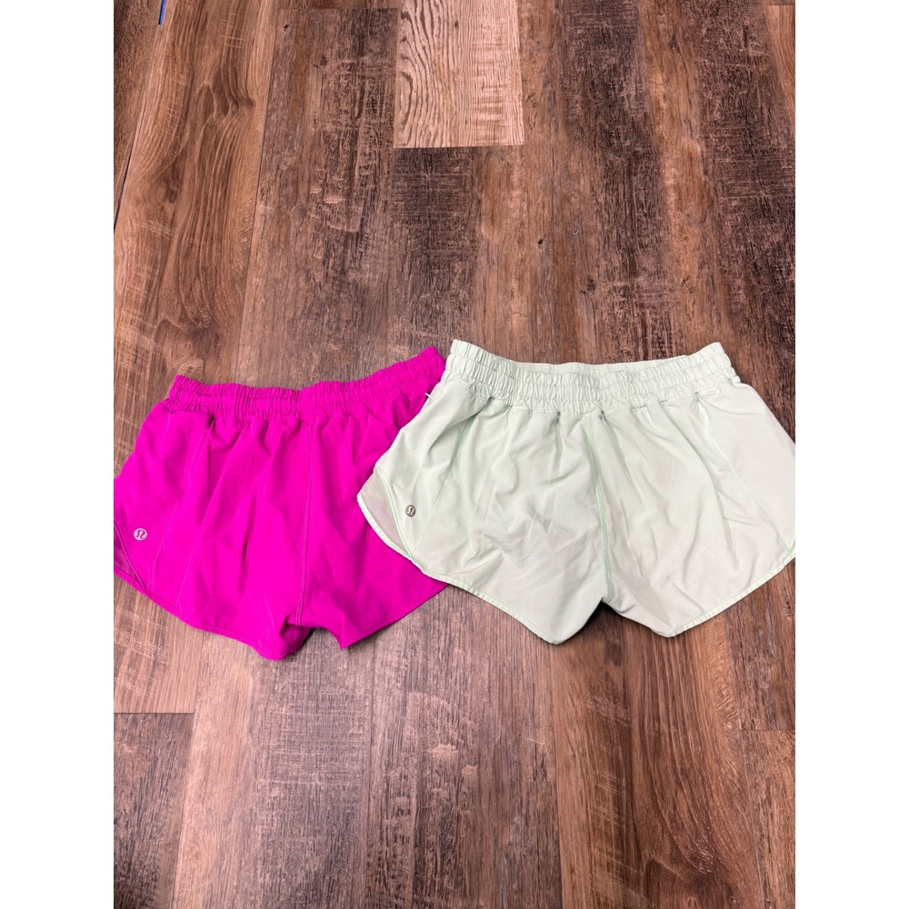 Lululemon Hotty Hot High-Rise Lined Shorts 2.5 Pink Mint Green Bundle Size 8